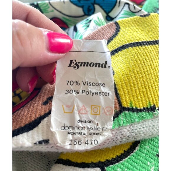 Vintage 70s curtain, Smurfs, comic, movie characters, pleated panel, price for 1 - Picture 8 of 10